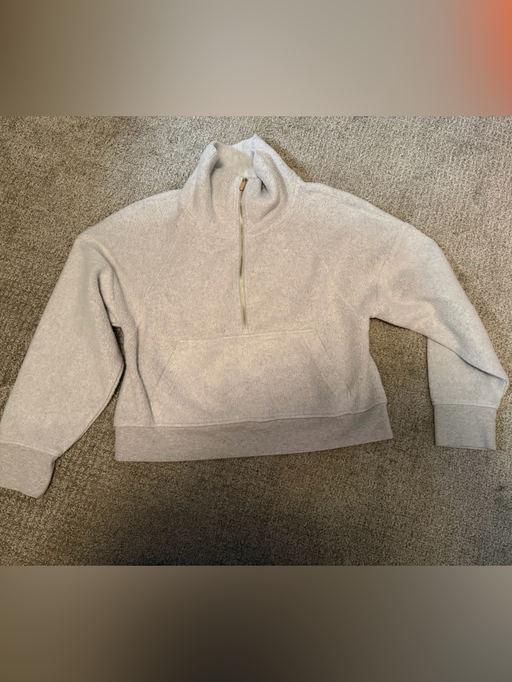 Women’s Calia Cozy Half-Zip Sherpa Pullover Sweater - Light Gray